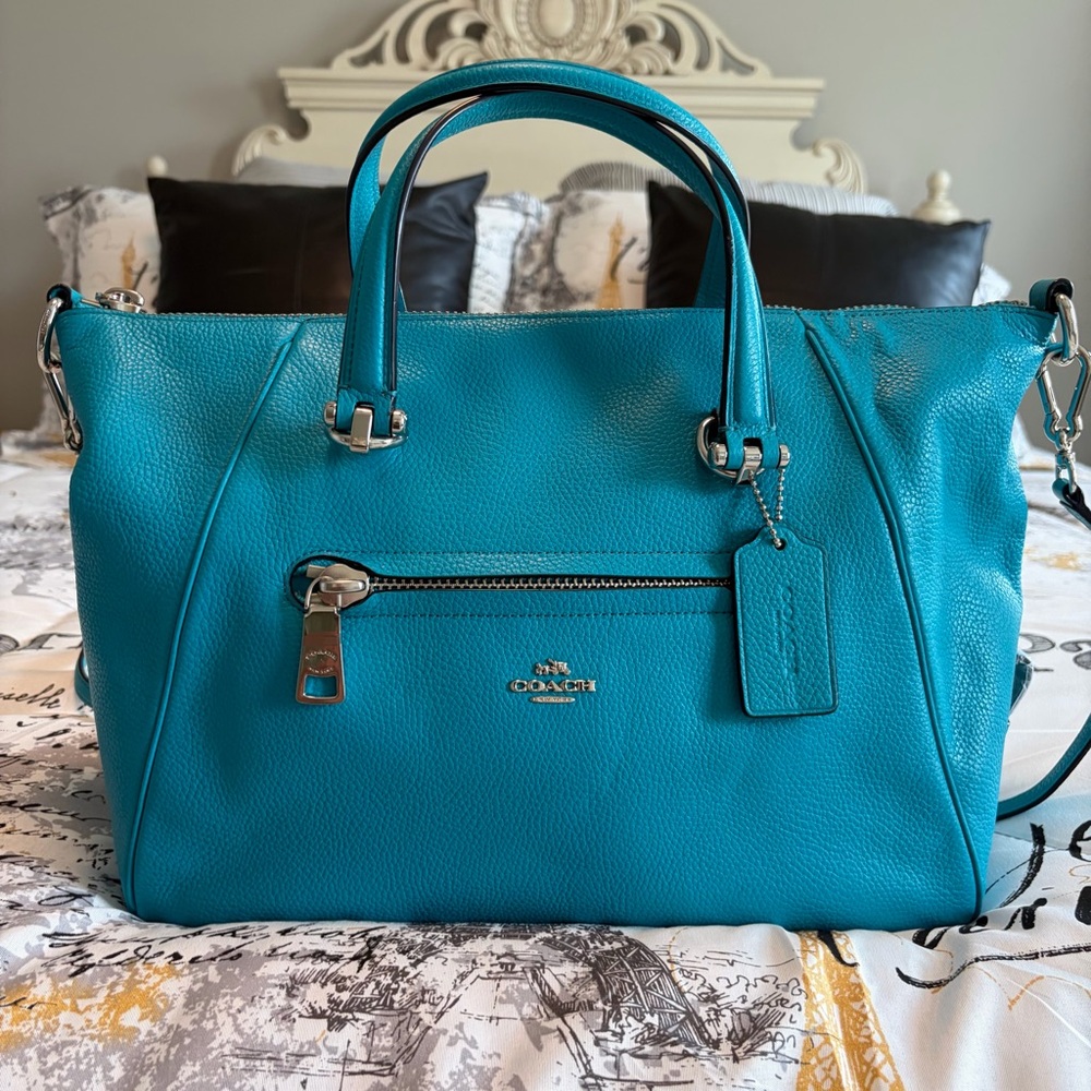 NWT Coach Pebble Primrose Satchel in Turquoise